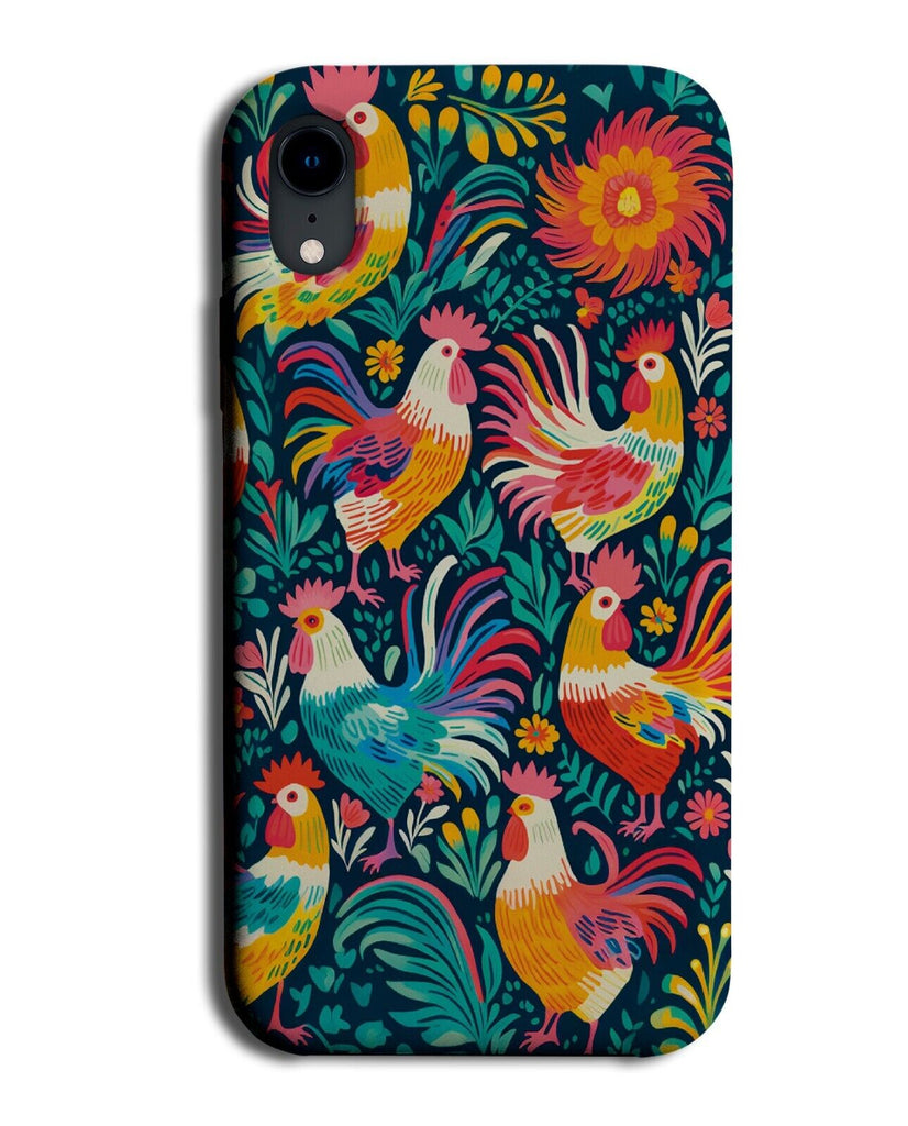 Multicoloured Cockerels Phone Case Cover Cockerel Animal Patterning Print DB45