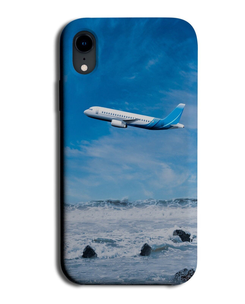Plane Flying Over The Sea Phone Case Cover On Beach Planes Jet Ocean Sky CX40