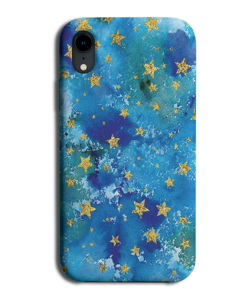 Turquoise Green and Blue Sky Phone Case Cover Golden Stars Gold Painting & K957