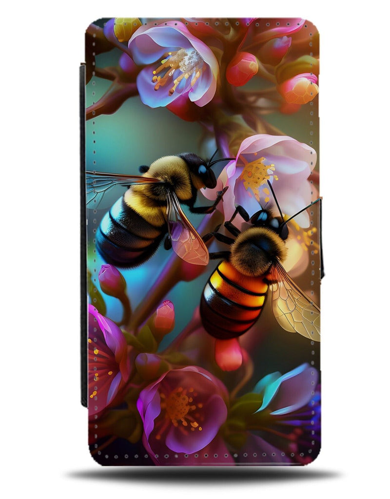 Summer Bee Flip Wallet Case Bees Picture Photograph Bumblebee Wasp Wasps AE10