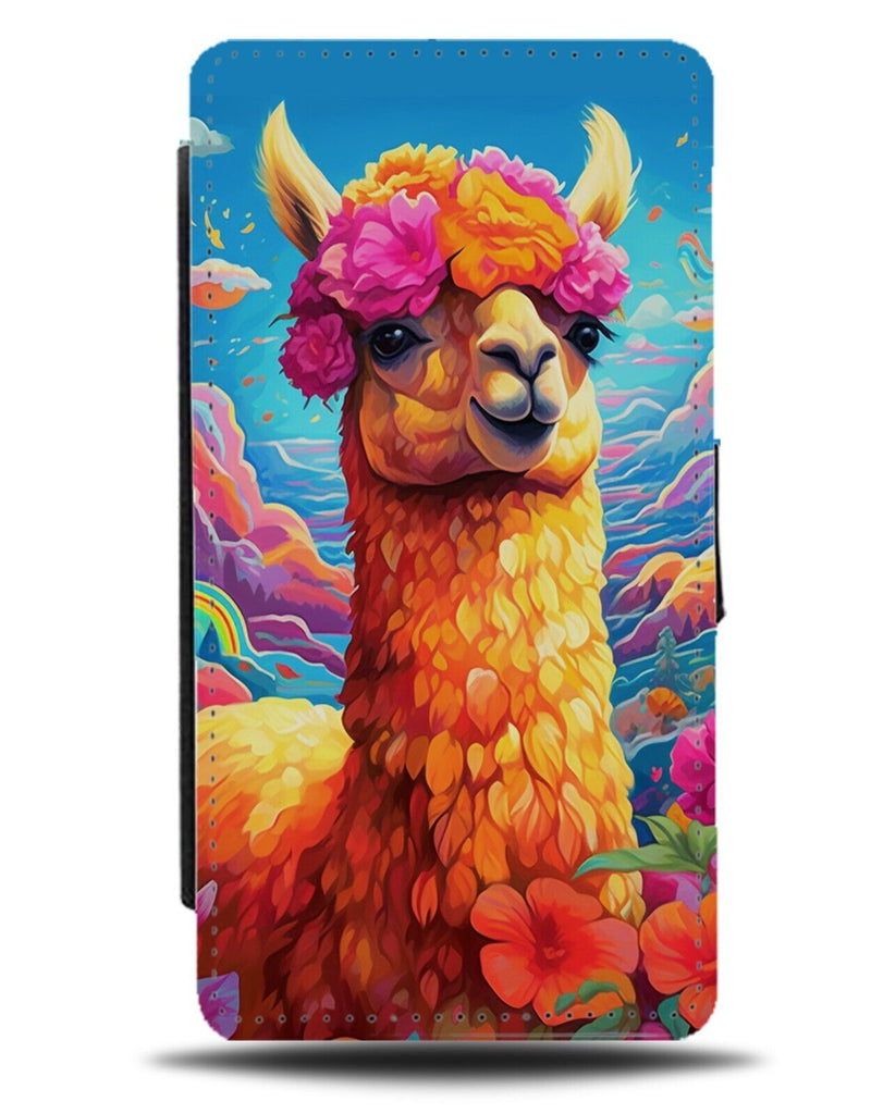 Colourful Alpaca Flip Wallet Case Alpacas Llama Llamas Animal Farm Floral CN65
