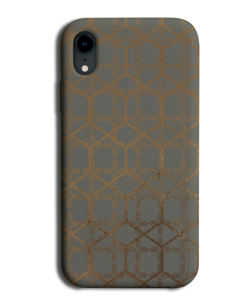 Dark Grey and Bronze Coloured Geometric Shapes Phone Case Cover Coloured F903