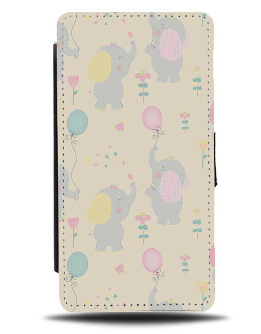 Kiddies Cartoon Elephant Flip Wallet Case Elephants Childrens Kids F061