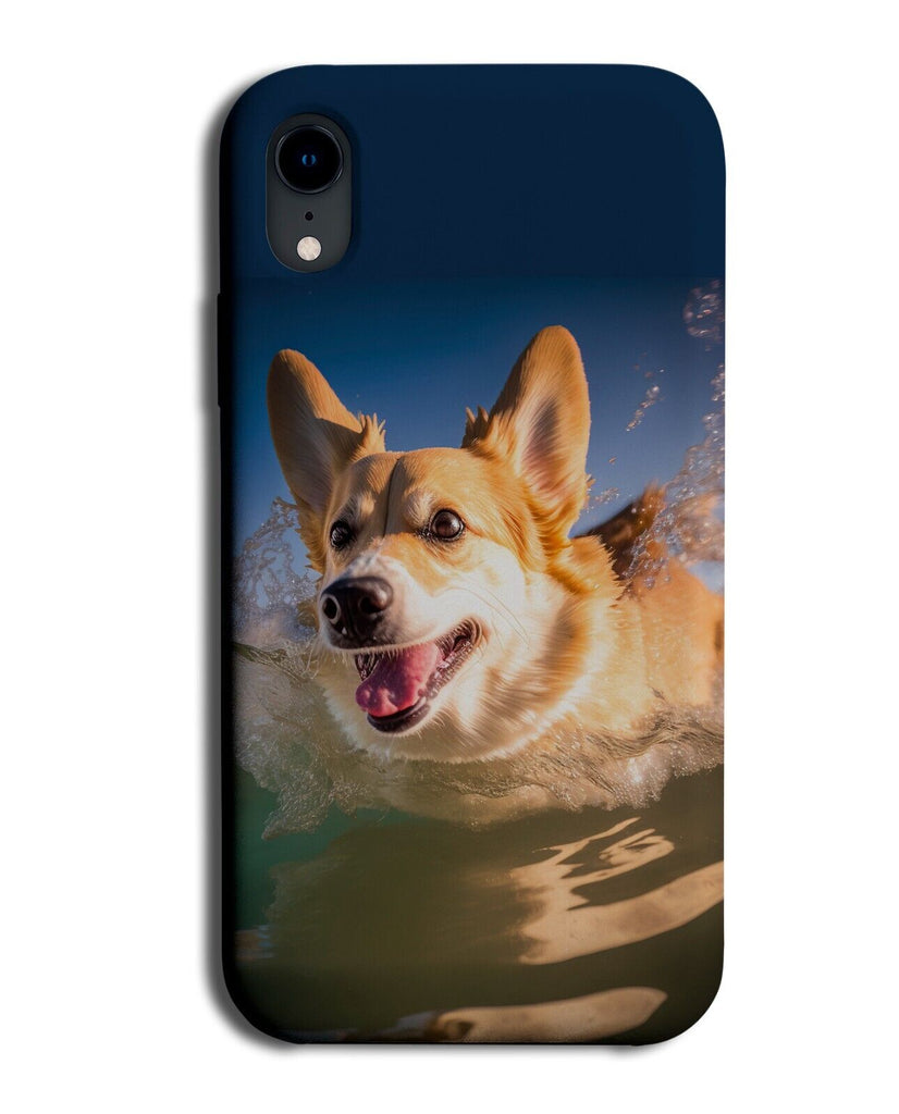 Splashing Welsh Corgi Phone Case Cover Corgis Dog Dogs Swimming Photo Image CB17