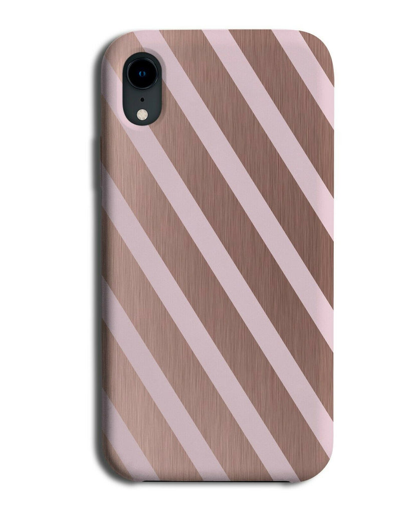 Rose Gold & Baby Pink Diagonal Stripes Phone Case Cover Coloured Pale Light i835