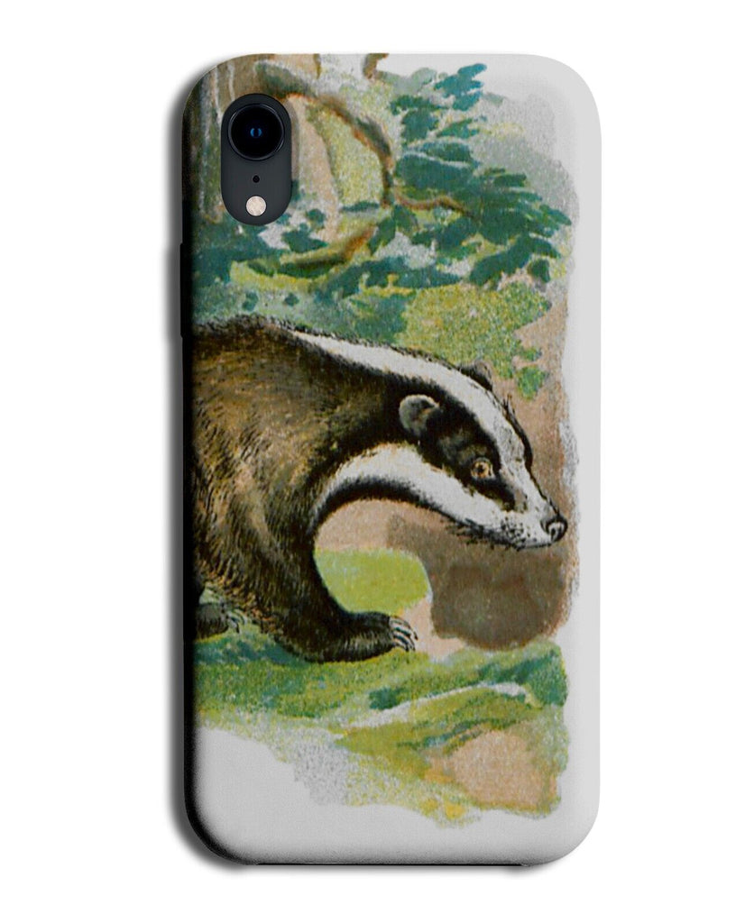 Vintage Badger Painting Print Phone Case Cover Badgers Style Woodland Wild BZ04