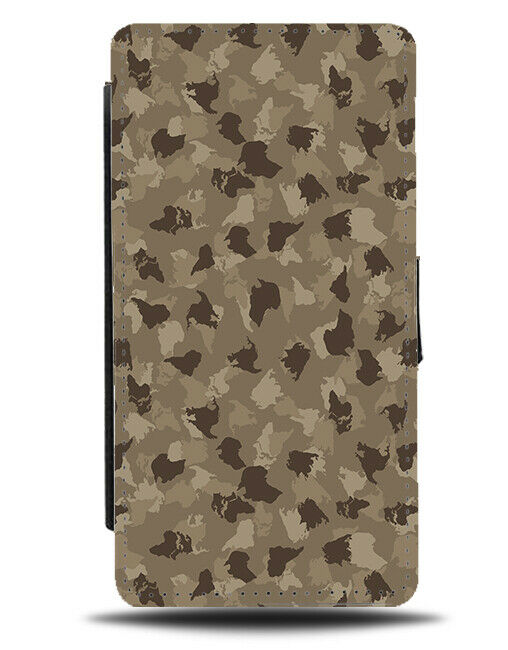 Light Brown Camo Spots Flip Wallet Case Dots Dot Symbols Army Stylish H581