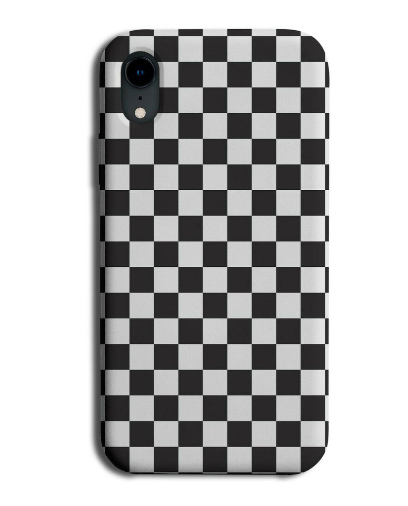 Black and White Chequered Squares Phone Case Cover Chequers Shapes Retro H302