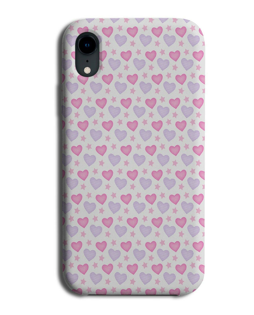 Love Heart Pattern Phone Case Cover Hearts Loves Shapes Symbols Pink Purple G253