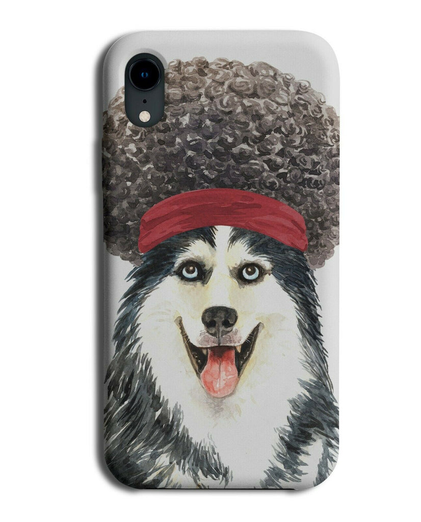 Funny Siberian Husky Afro Phone Case Cover Wig Big 70s 80s Hair Painting K755
