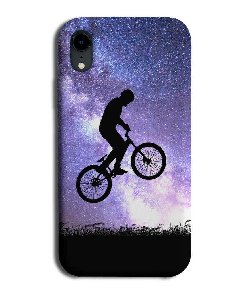 BMX Silhouette Phone Case Cover BMXer Bike Wheels Galaxy Moon Universe i732