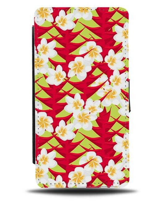 Japanese Floating Lily Flower Flip Wallet Case Lilies Lei Tulip Flowers F536