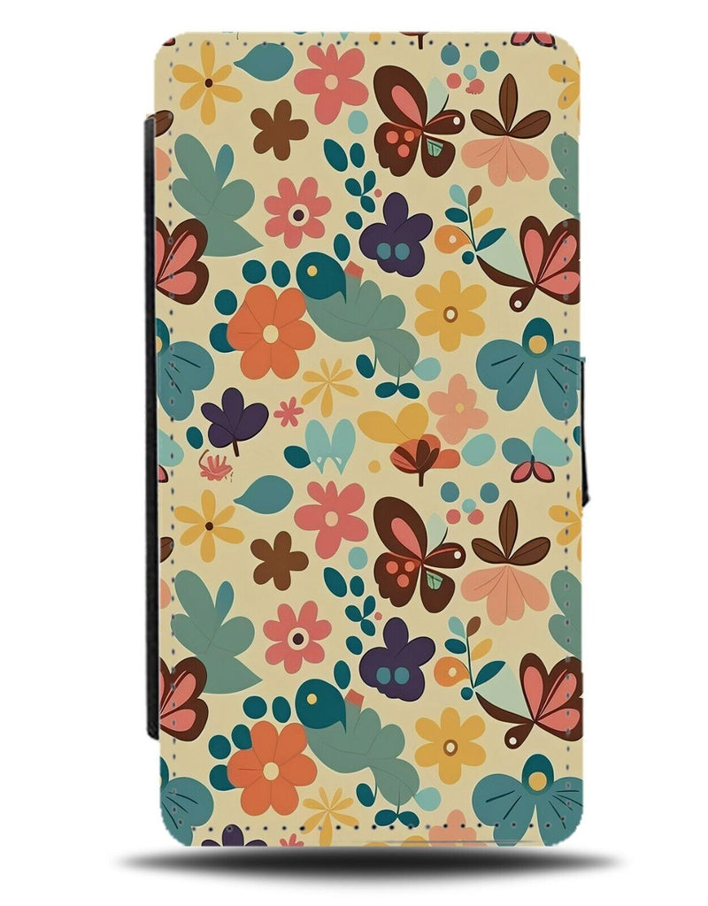 Autumn Leaves Flip Wallet Case Season Leaf Cartoon Butterflies Floral BA21