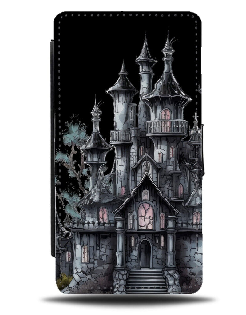 Spooky Haunted Mansion Flip Wallet Case Mansions House Castle Black Gothic CD49