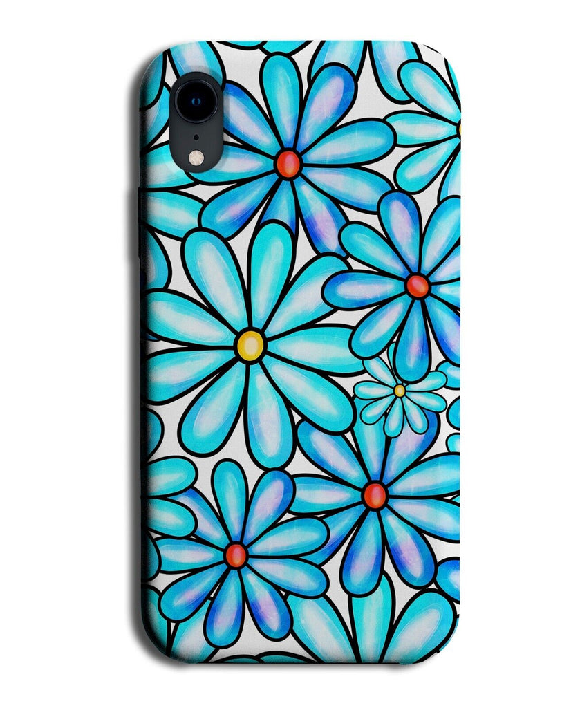 Turquoise Blue Flower Doodle Phone Case Cover Doodles Green Floral Flowers AL83