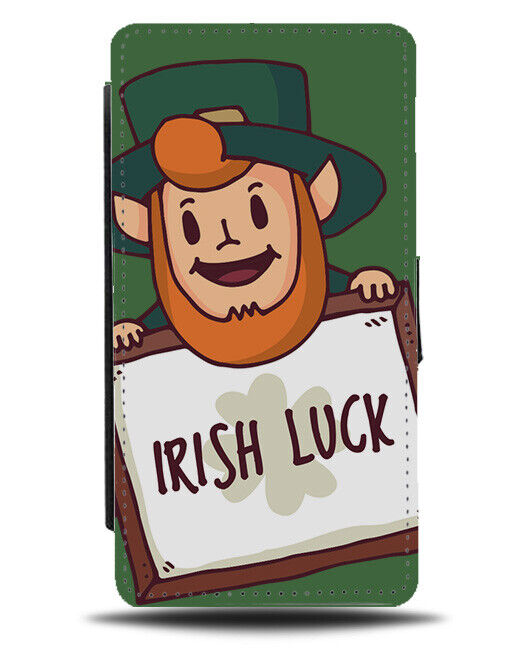 Ginger Cartoon Leprechaun Lucky Charm Flip Wallet Case Irish Luck Sign J605