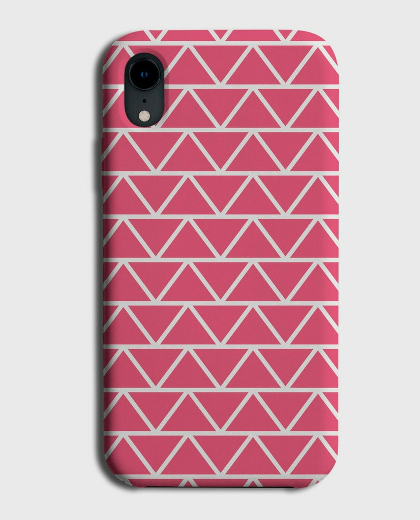 Hot Pink Geometric Pattern Phone Case Cover Shapes Triangles Triangle G458