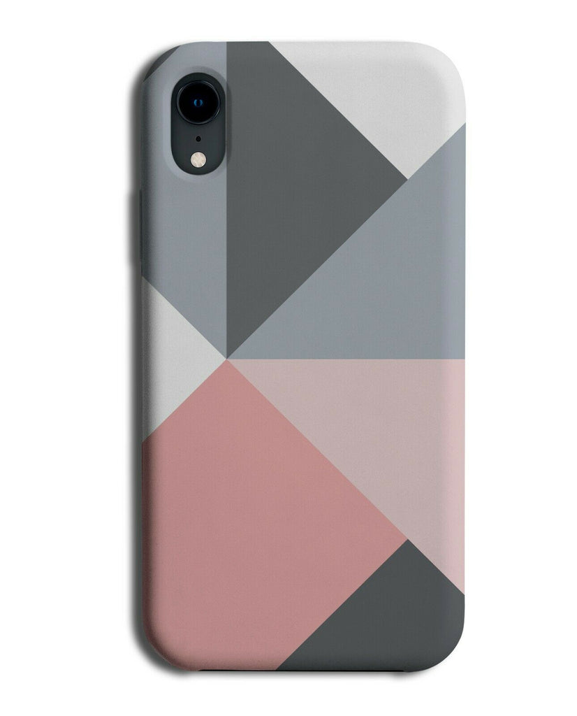 Pink Grey and White Shaped Phone Case Cover Mosaic Shapes Geometric Art H430