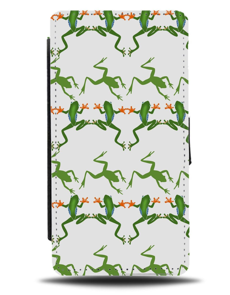 Frogs Pattern Flip Wallet Case Frog Froggy Legs Amphibians Shape Shapes AP50
