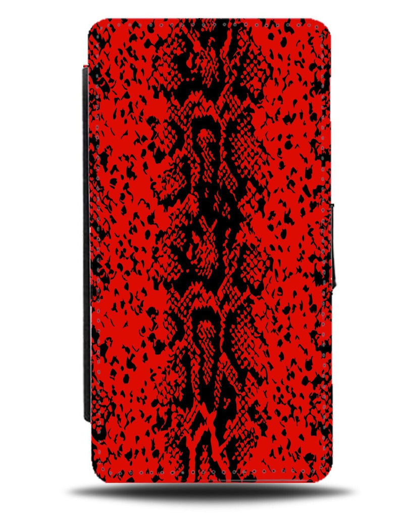 Blood Red Snake Skin Flip Wallet Case Snakes Scales Markings Print Reptile CP72