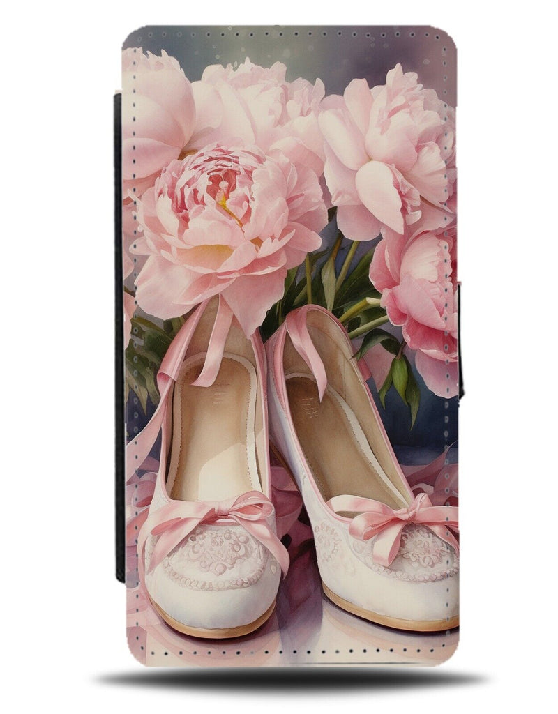 Pink Flowers in Bloom Flip Wallet Case Ballet Dancing Footwear Picture CY95