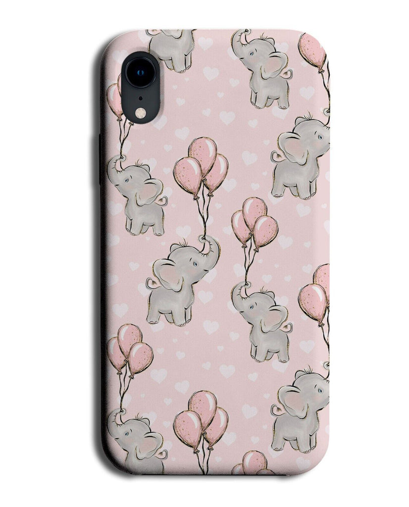 Flying Cartoon Elephants Balloons Phone Case Cover Pink Baby Babies Girl AD49