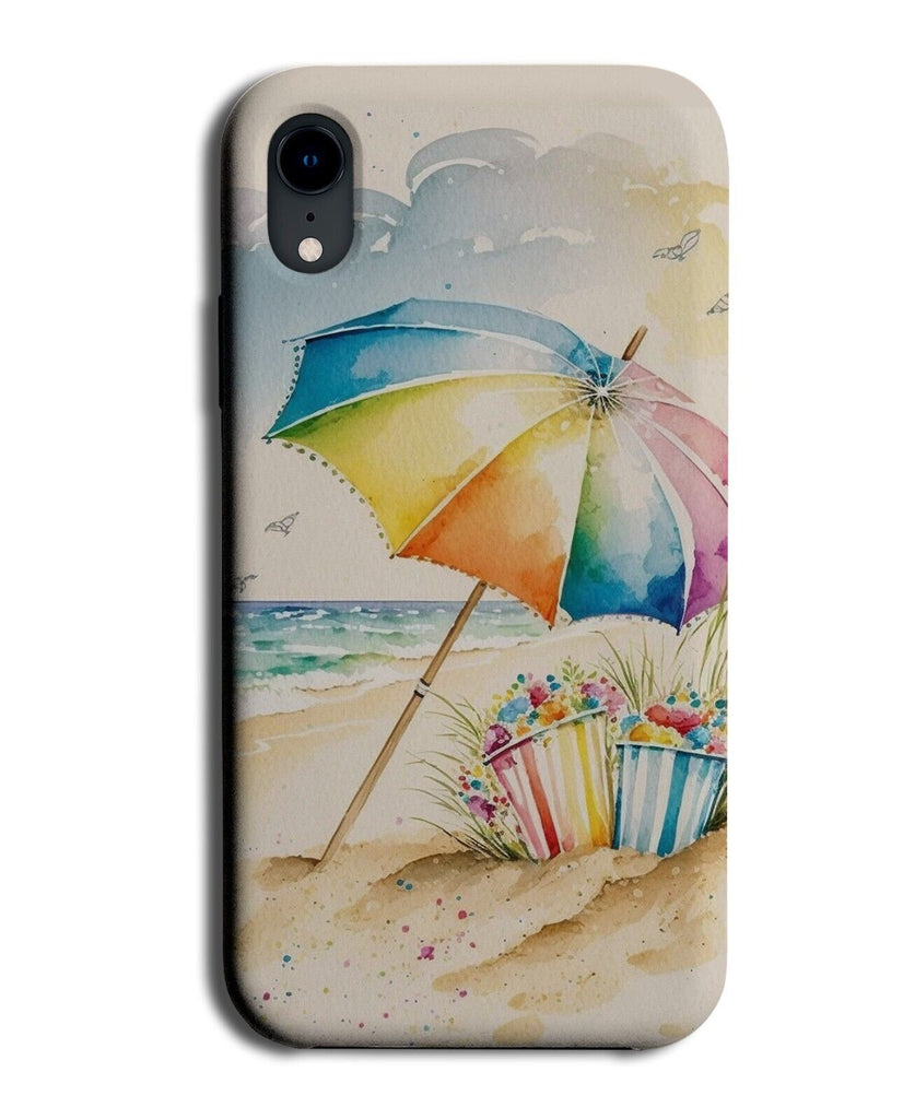 Watercolor Beach Painting Phone Case Cover Beaches Sand Sandy Greeting Card BC89