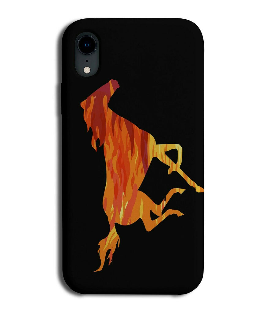 Colourful Horse Silhouette Shape Phone Case Cover Sunset Fire Fiery Design J527