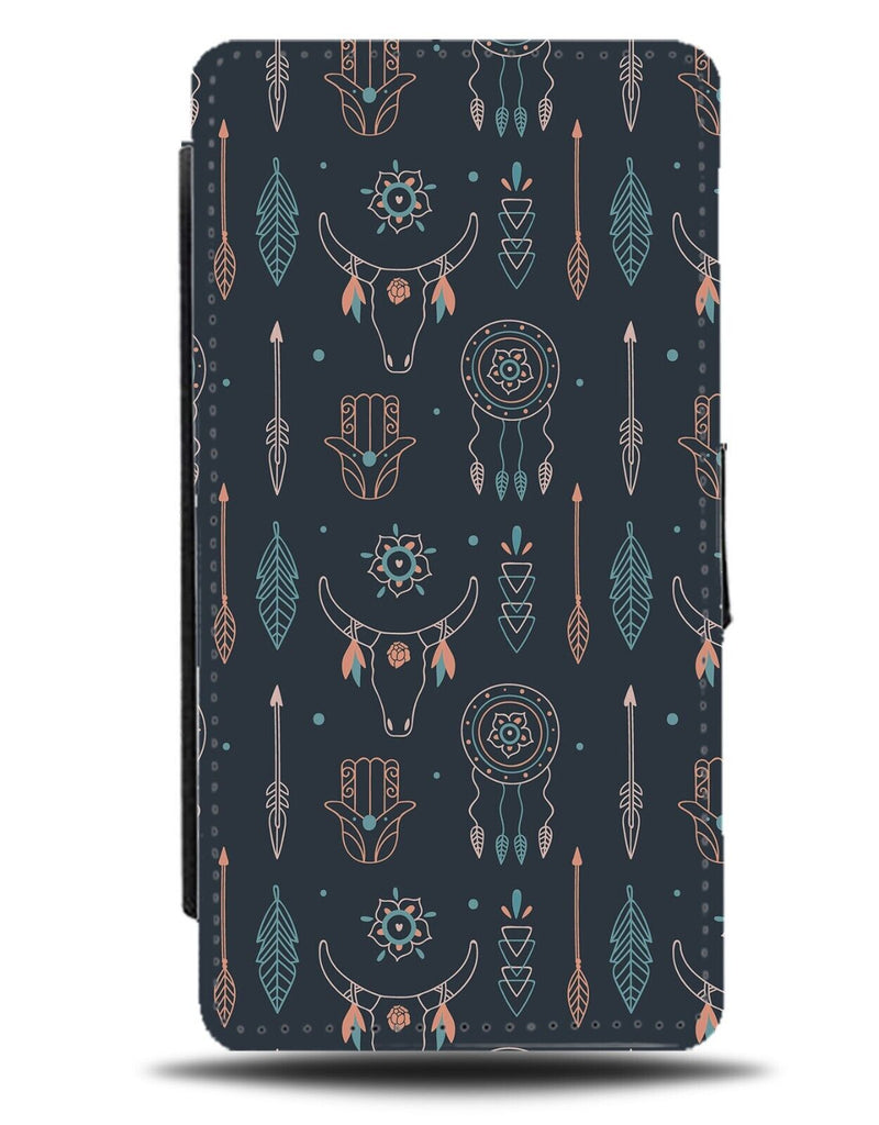Dream Catcher Pattern Flip Wallet Case Catchers Hasma Hand Hands Hamsa Hope BB90