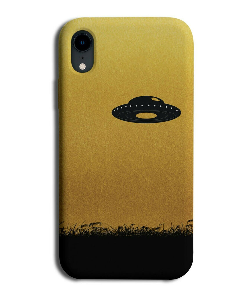UFO Silhouette Phone Case Cover UFOs Gold Golden Aliens Alien I009