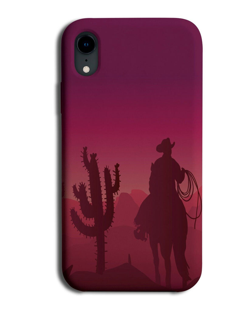 Cowboy On Horse Silhouette Phone Case Cover Shadow Outline Cowboys Cactus J508