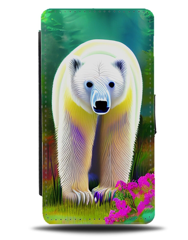 Polar Bear Art Flip Wallet Case Bears Walking Pacing White Christmas Paws CK18