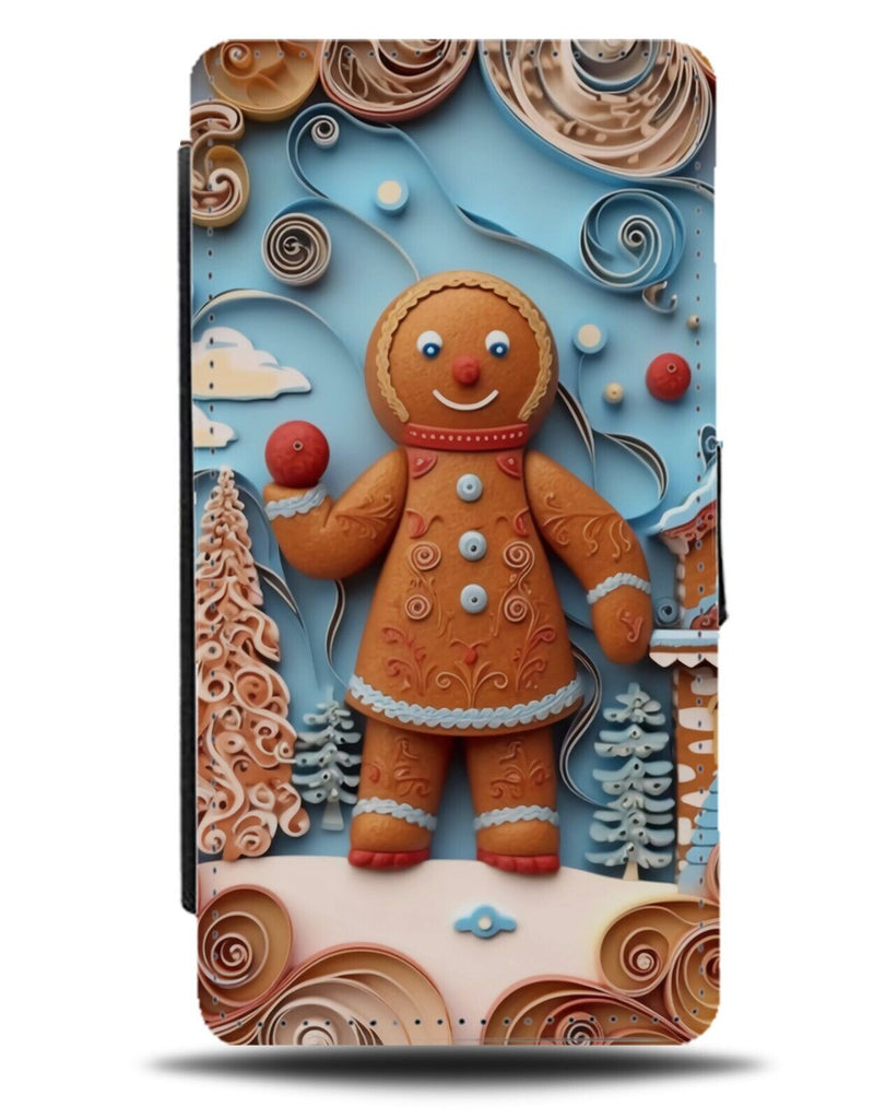 Mrs Gingerbread Man Flip Wallet Case Ginger Bread Man Woman Mr Christmas DA35
