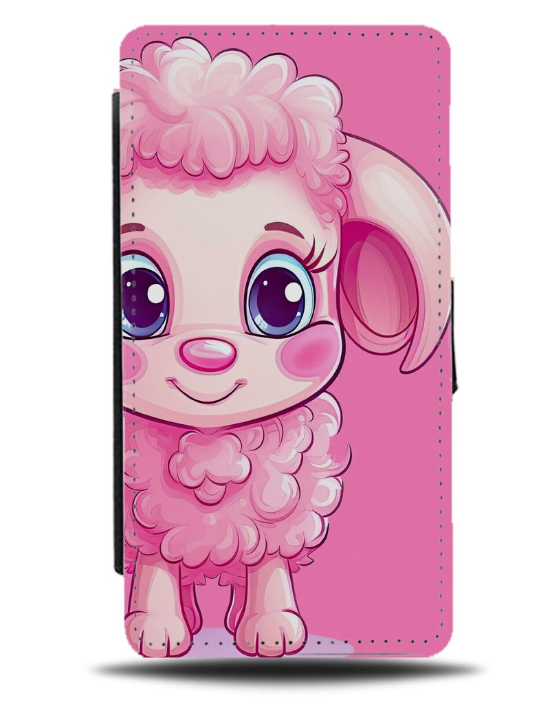 Pink Sheep Flip Wallet Case Lamb Girls Girly Cute Lambs Animal Cartoon Farm CB40
