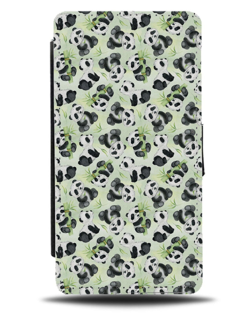Pandas Pattern Flip Wallet Case Wallpaper Print Panda Bear Bears Animal Be64