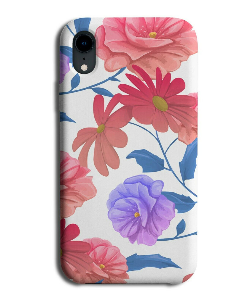 Carnations and Daisies Pattern Phone Case Cover & Flowers Carnation Daisy E574