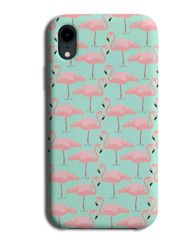 Mint Green and Pink Flamingo Phone Case Cover Tropical Retro Flamingos Bird F529