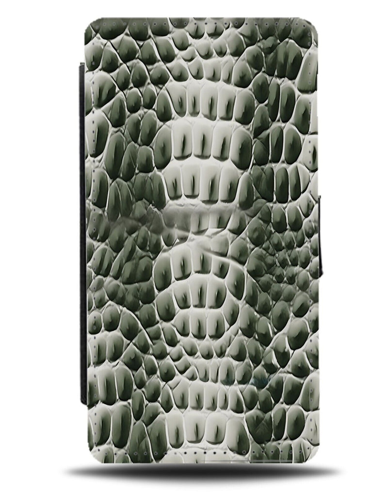 Reptile Skin Pattern Design Flip Wallet Case Skins Reptiles Markings White CY37