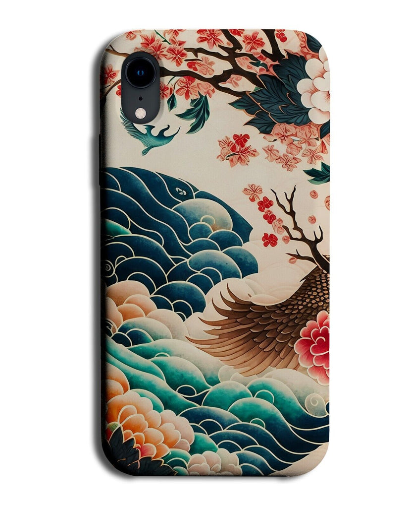 Traditional Oriental Nature Painting Phone Case Cover Asian Japanese Wave AC94