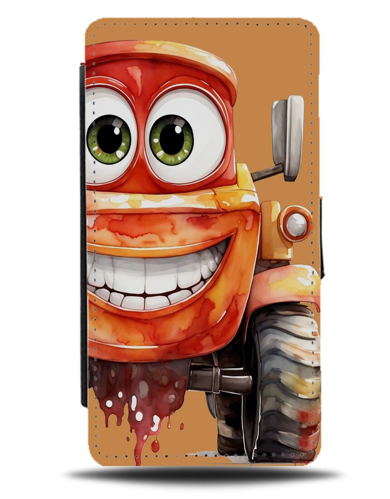 Cartoon Monster Truck Flip Wallet Case Trucks Scrapyard Car Dump Funny Kids DE78