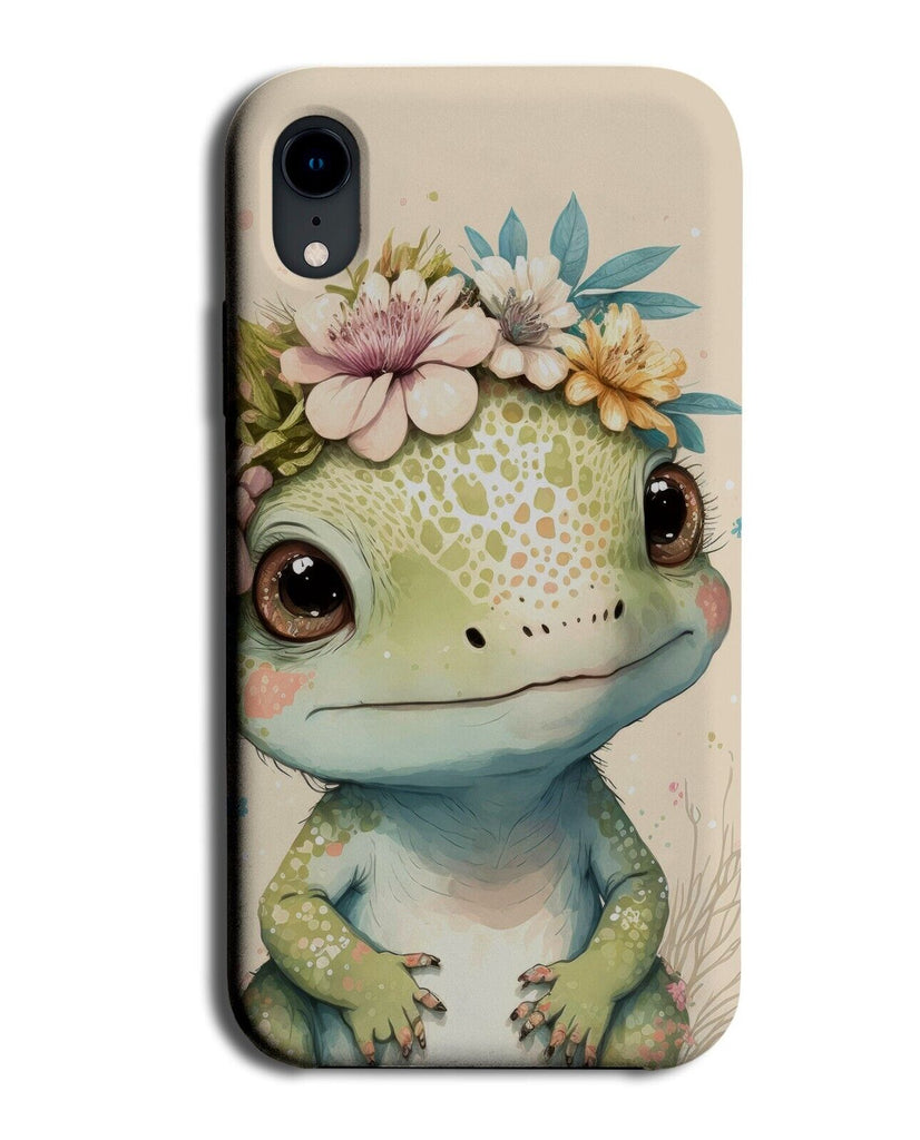 Lizard In Flower Crown Phone Case Cover Lizard's Watercolour Painting BJ57