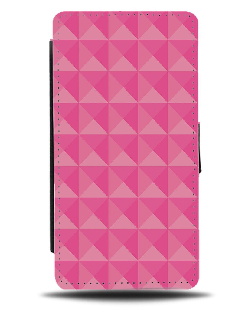 Abstract Pink Coloured Flip Wallet Case Girly Girl Colour Shapes Squares BY56