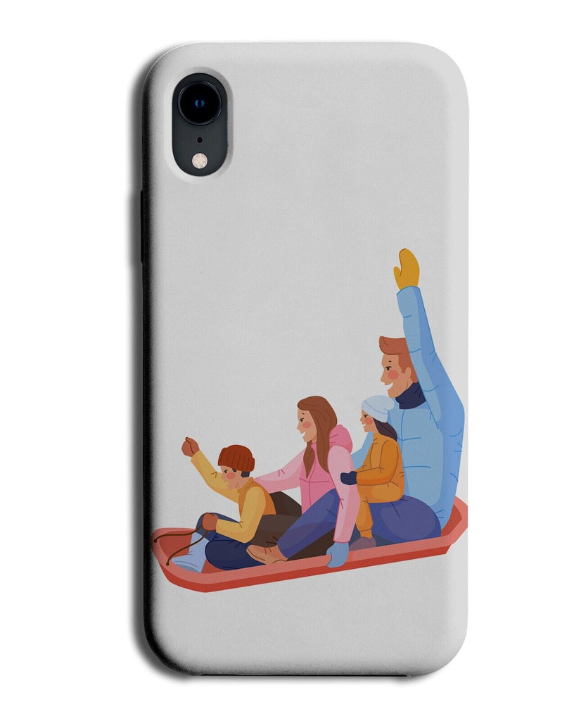 Family Sledging Phone Case Cover Sledding Sledge Winter Christmas Sled P304