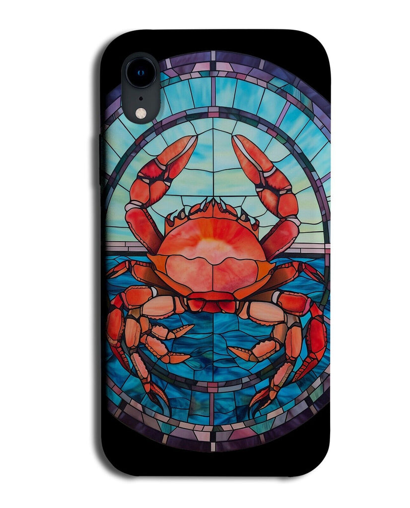 Stained Glass Window Crab Design Phone Case Cover Crabs Red Beach Seafood CZ81