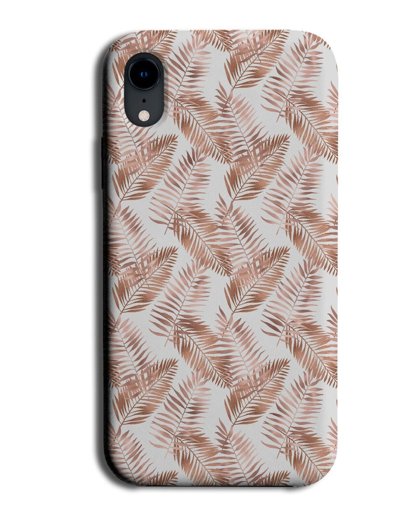 White Phone Case Cover With Rose Gold Coloured Leaves Phone Case Cover Leaf CC86