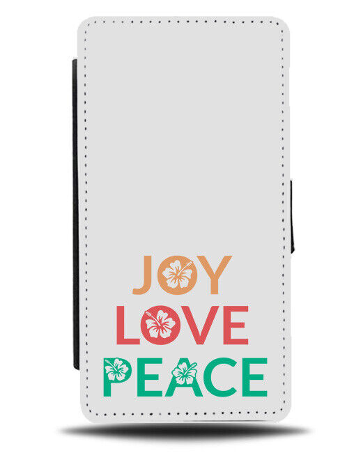 Joy Love Peace Flip Wallet Case Writing Words Floral Symbols Be Kind Nice J949
