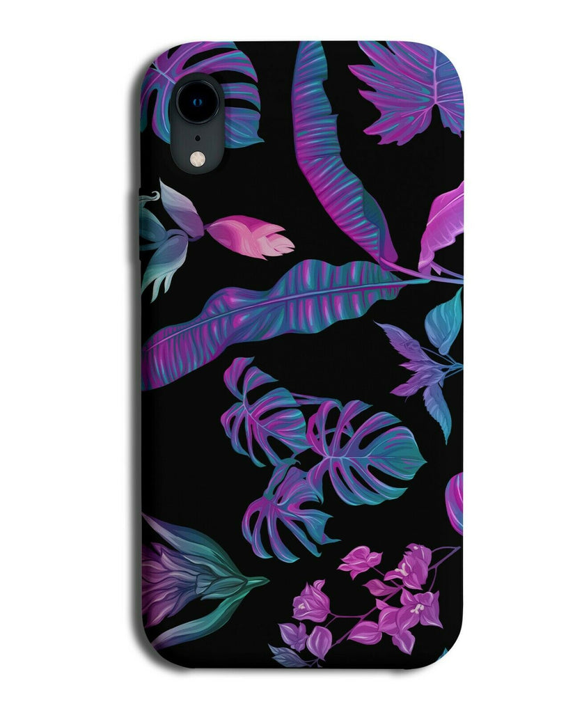 Black and Colourful Palm Tree Leaves Phone Case Cover Jungle Bushes Bush G320