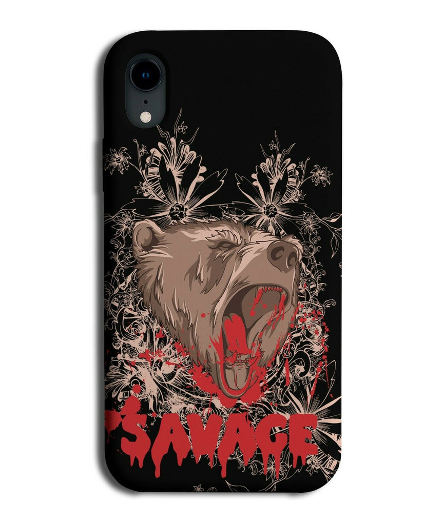 Savage Bear Phone Case Cover Bears Face Woodland Browns Red Scary E528