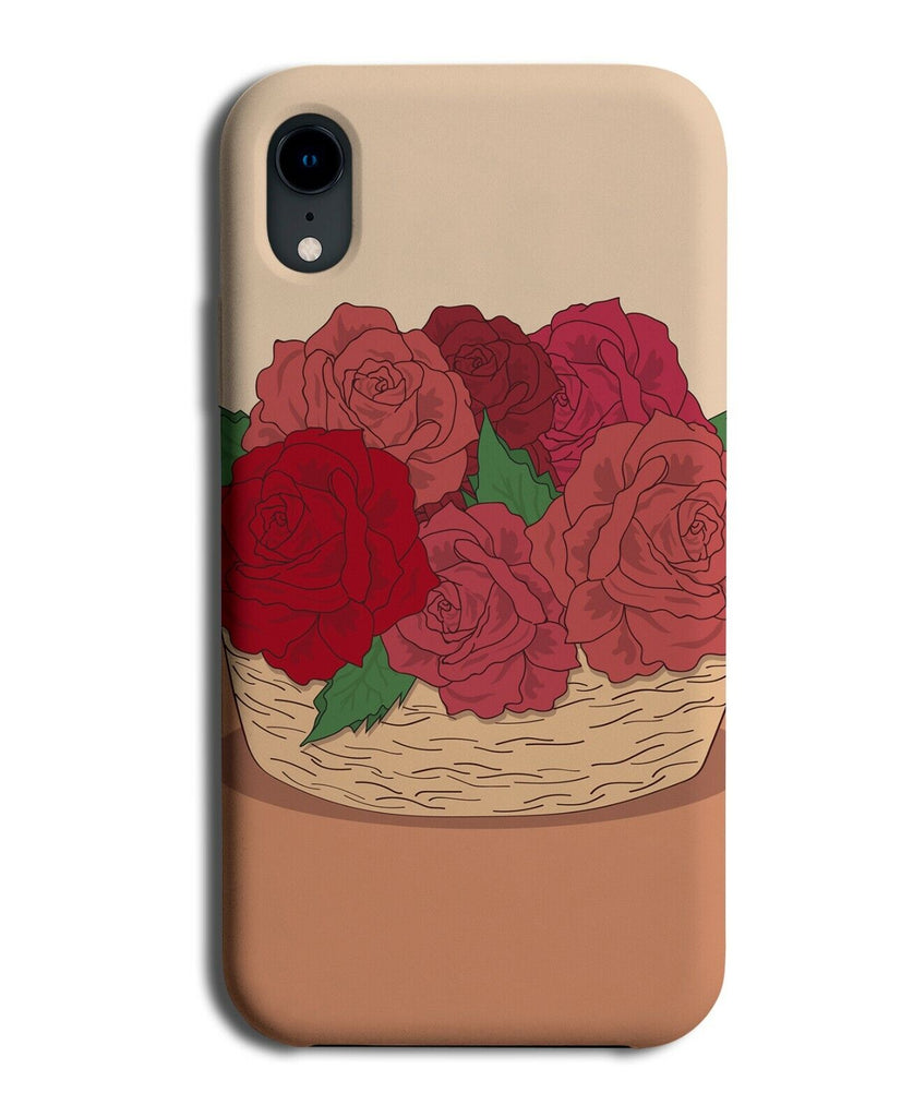 Cartoon Bunch Of Red Roses In Basket Phone Case Cover Flowers K887