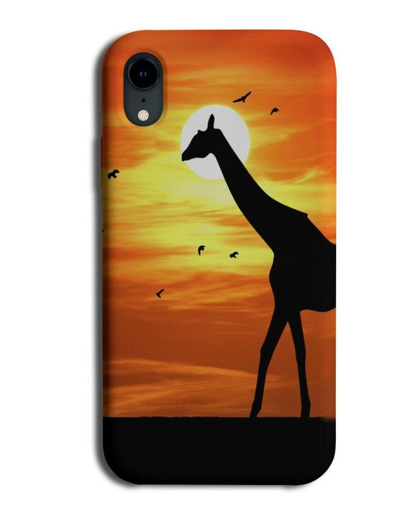 Giraffe In Sunset Phone Case Cover Animal Sunrise Giraffe Silhouette si225